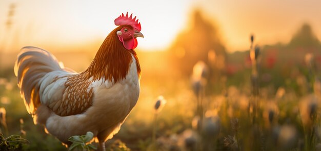 Un primer plano de un pollo hermoso