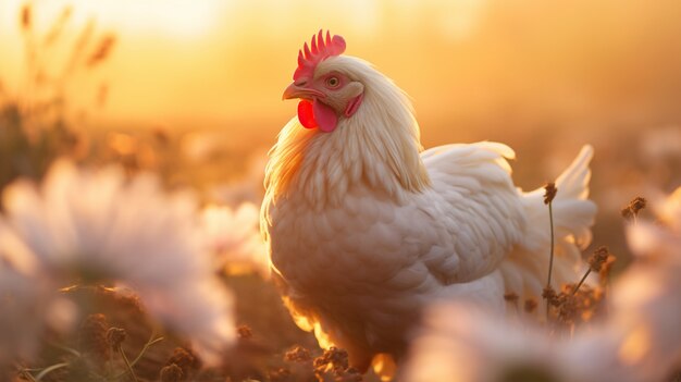 Un primer plano de un pollo hermoso