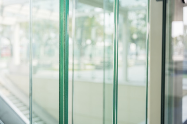 Foto gratuito primer plano de puerta de cristal