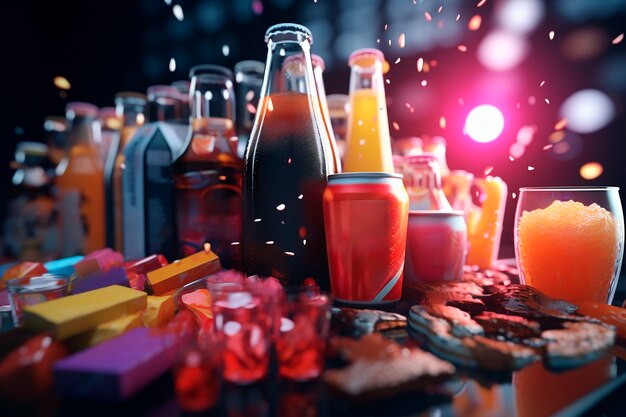 Un primer plano de un refresco futurista