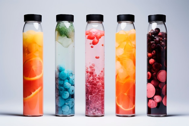 Un primer plano de un refresco futurista