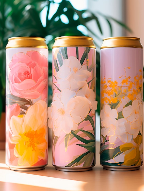 Un primer plano de un refresco futurista