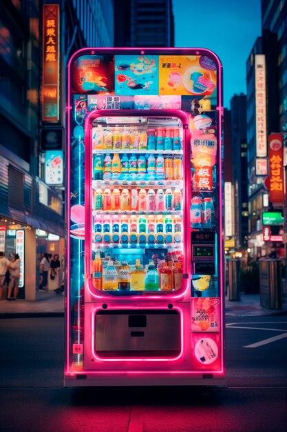 Un primer plano de un refresco futurista