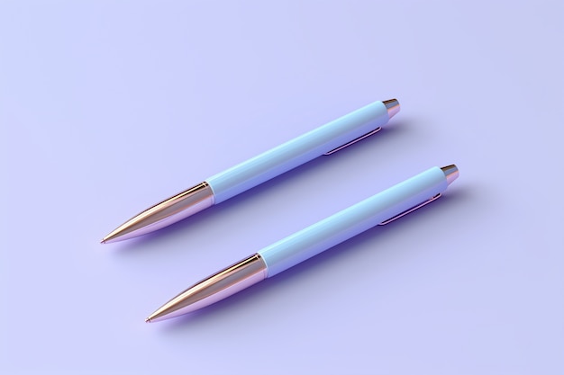 Foto gratuita primer plano de la representación 3d de bolígrafos idénticos