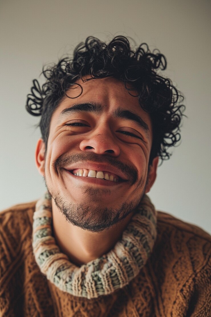 Un primer plano en el retrato de una persona emocionada