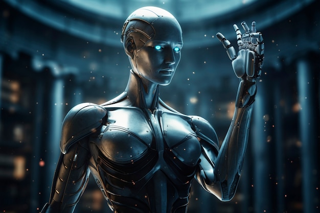 Un primer plano de un robot trabajando