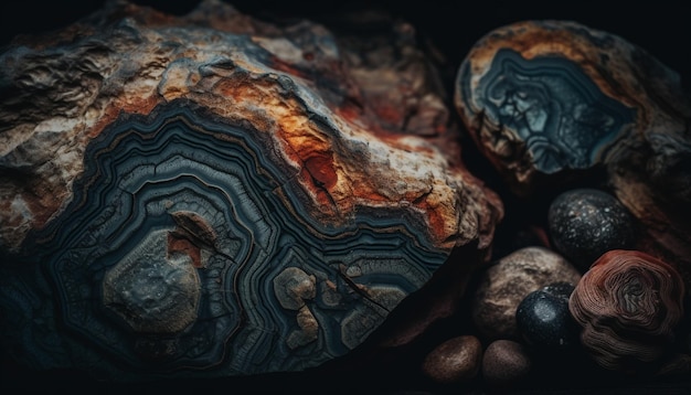 Foto gratuita un primer plano de una roca con rocas de diferentes colores y las palabras 