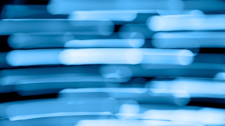 Foto gratuito primer plano senderos de luces azules