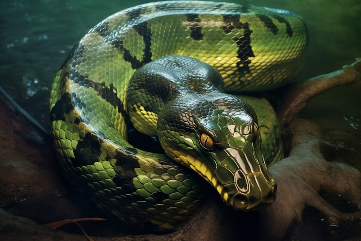 Foto gratuito un primer plano de una serpiente en su hábitat natural