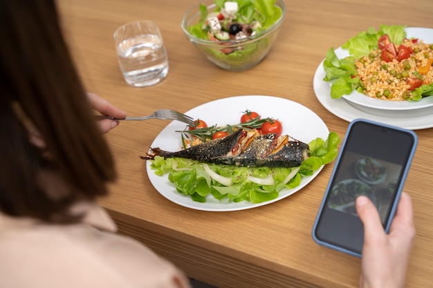 Primer plano sobre comer amante de la comida