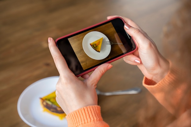 Primer plano sobre comer amante de la comida