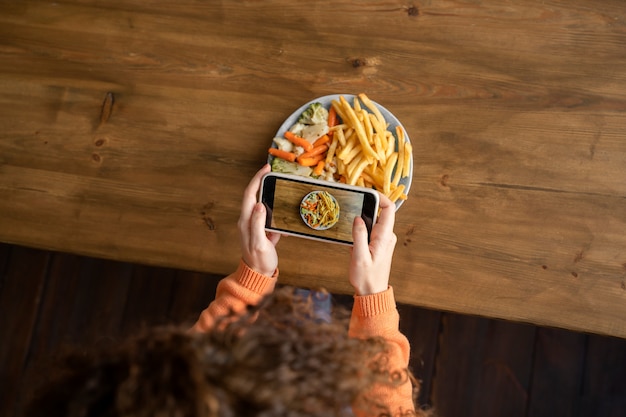 Primer plano sobre comer amante de la comida