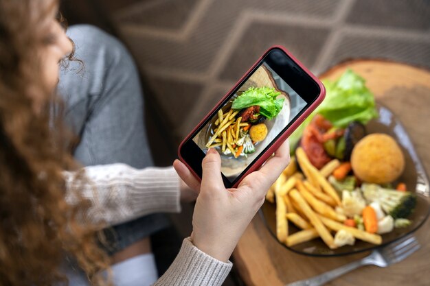 Primer plano sobre comer amante de la comida