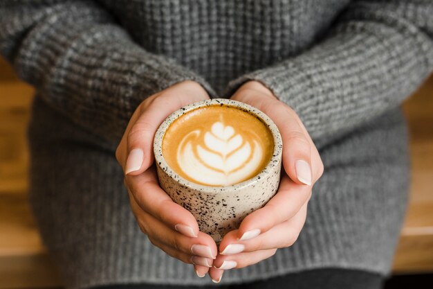 Primer plano, taza de café