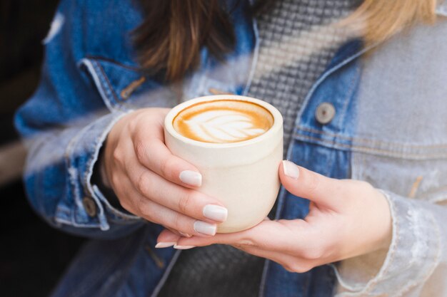 Primer plano, taza de café