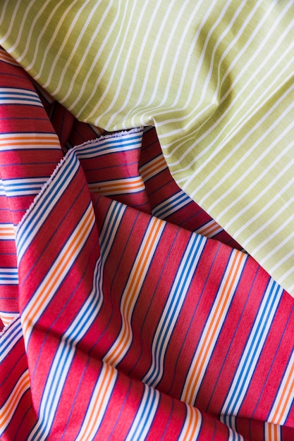 Primer plano de tela de algodón de rayas patrón