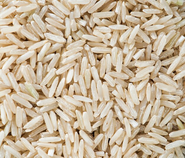 Primer plano de la textura de arroz marrón