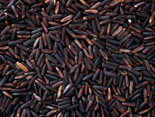 Primer plano de la textura de arroz negro