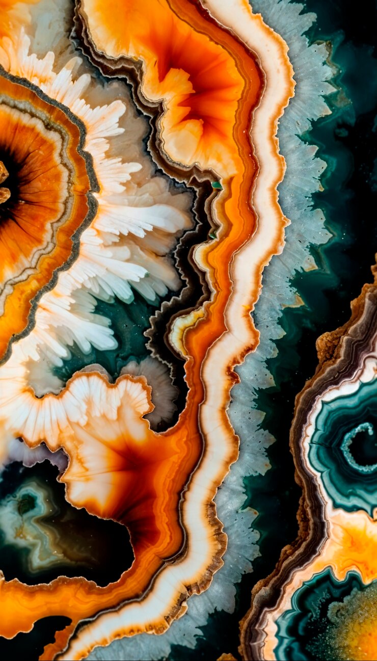 Un primer plano de la textura de las gemas coloridas