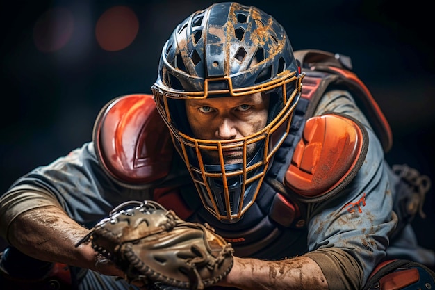 Foto gratuita primer retrato de jugador de béisbol