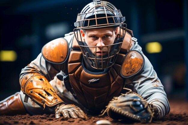 Foto gratuita primer retrato de jugador de béisbol