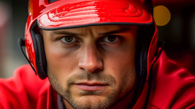 Foto gratuita primer retrato de jugador de béisbol