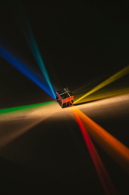 Foto gratuita prisma abstracto y luces de arco iris