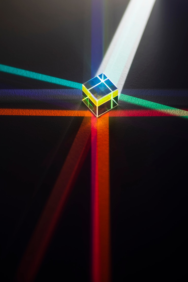 Foto gratuito prismas de luz de colores