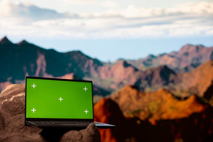 Photo Gratis pristine national park landscape with rocky ledges and copy space screen
