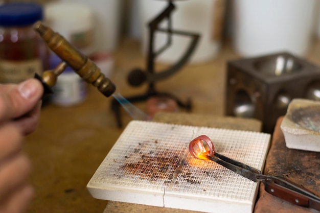 Proceso de primer plano del anillo