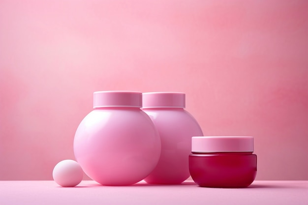 Producto de belleza y cosméticos con tonos rosados suaves