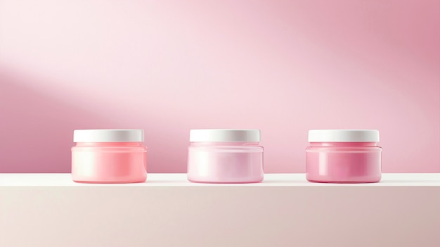 Producto de belleza y cosméticos con tonos rosados suaves