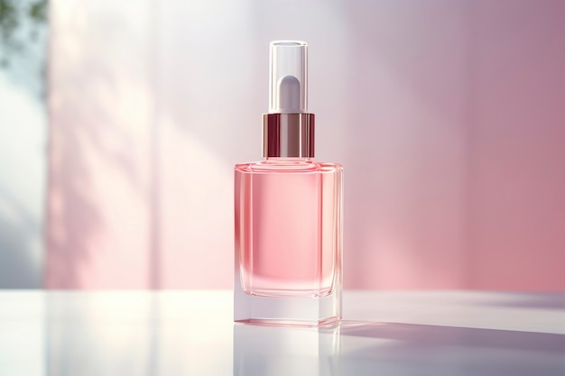 Producto de belleza y cosméticos con tonos rosados suaves