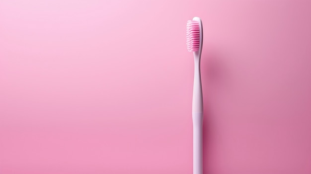 Foto gratuita producto de cepillo de dientes con tonos rosados suaves