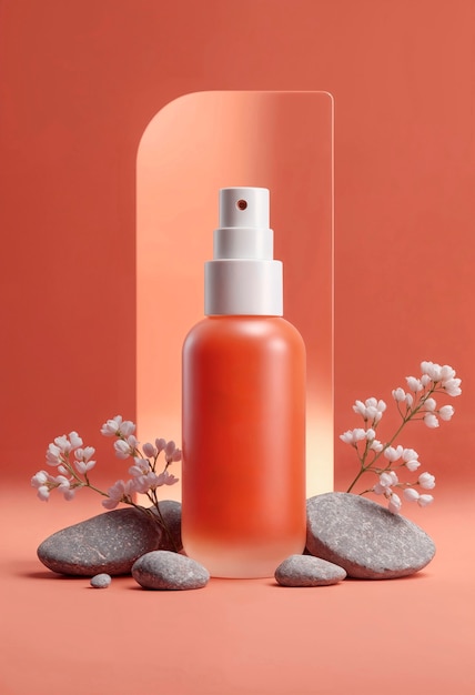 Producto cosmético 3D con tonos de color del año