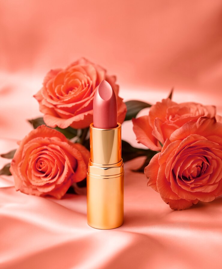 Producto cosmético 3D con tonos de color del año