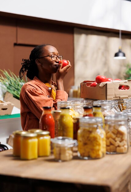 Productos frescos ecológicos para el mercado