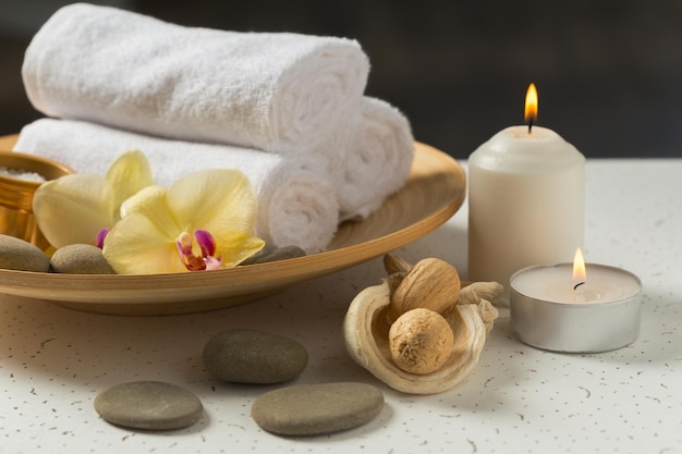 Productos de spa con orquídeas