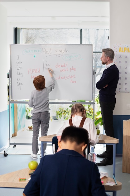 Profesor con clase de inglés