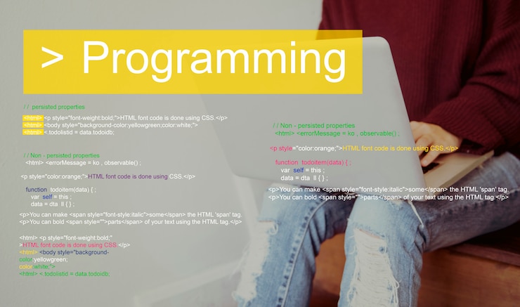 Foto gratuito programación script texto codificación word