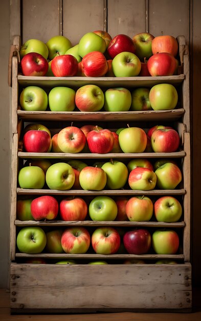 Próximo a las manzanas frutas de temporada para el invierno