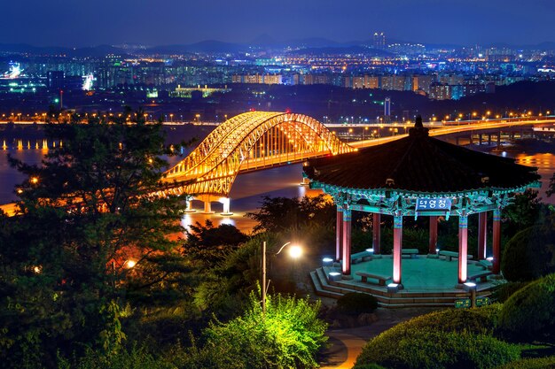 Puente Banghwa en la noche, Corea