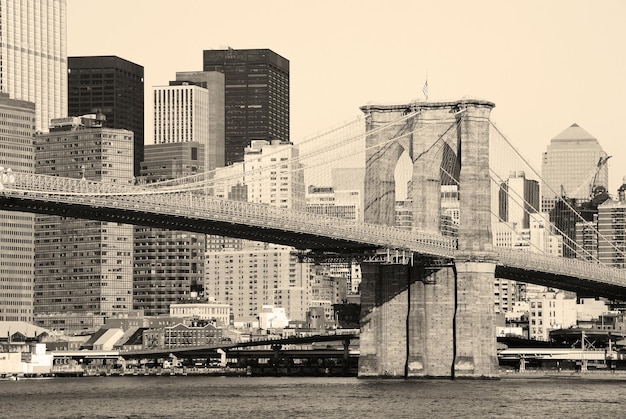 Foto gratuita puente de brooklyn de la ciudad de nueva york