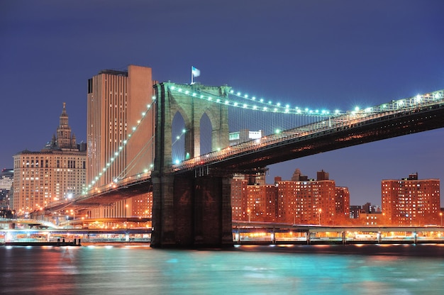 Foto gratuita puente de brooklyn de la ciudad de nueva york