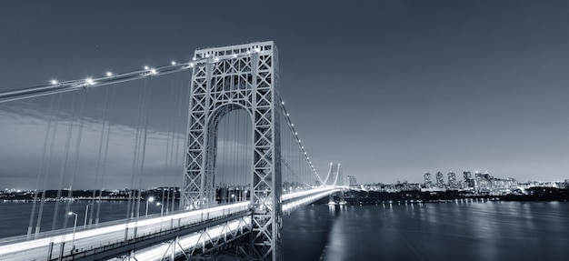 Foto gratuita puente george washington en blanco y negro