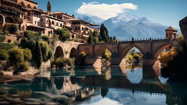 Foto gratuita puente romano puente de piedra fondo