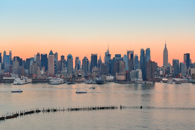 Puesta de sol de la ciudad de Nueva York