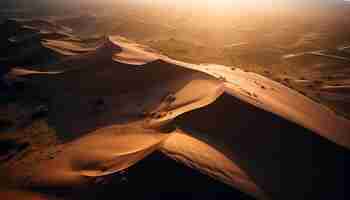 Foto gratuita una puesta de sol sobre las dunas de arena del desierto de namib