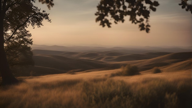 Foto gratuita puesta de sol sobre las dunas de la toscana italia