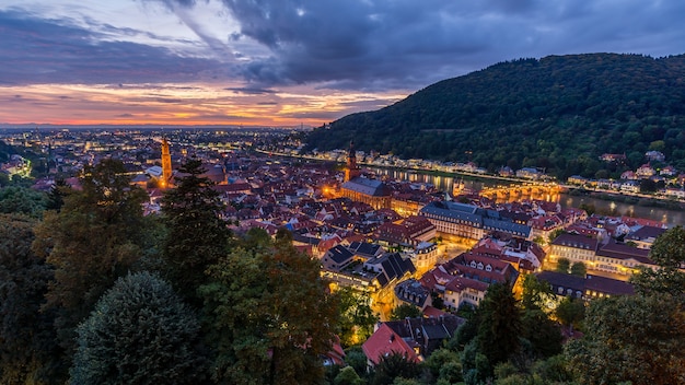 Puesta de sol sobre Heidelberg